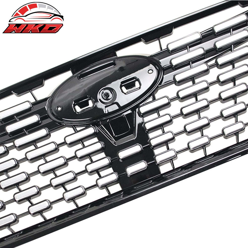 Fits 24-25 Subaru Impreza Sport Front Bumper Upper Grille Gloss Black W/ Chrome