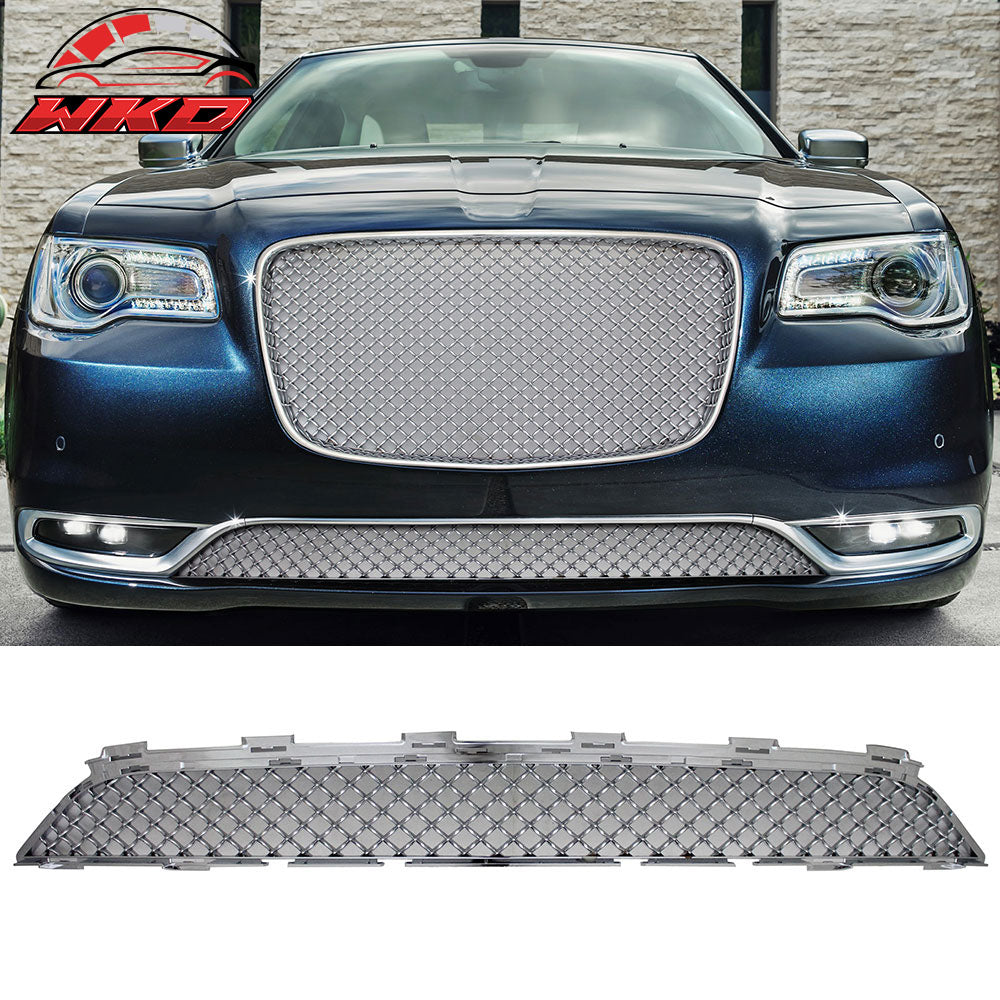 Fits 15-23 Chrysler 300 300C B Style Front Center Lower Grill Mesh Grille Chrome