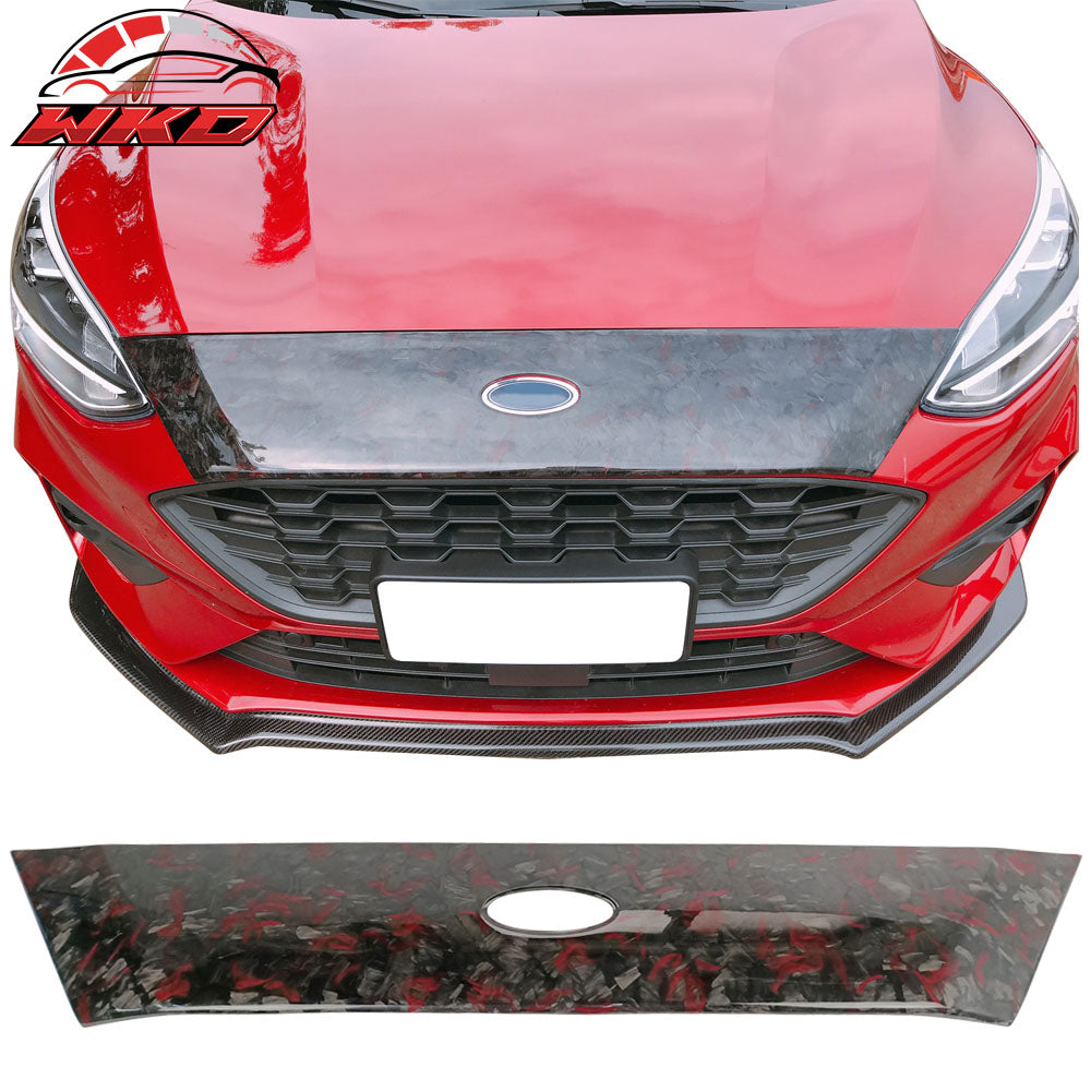 Fits 18-20 Ford Focus Hatchback Forged Carbon Fiber Front Grille Molding Trim