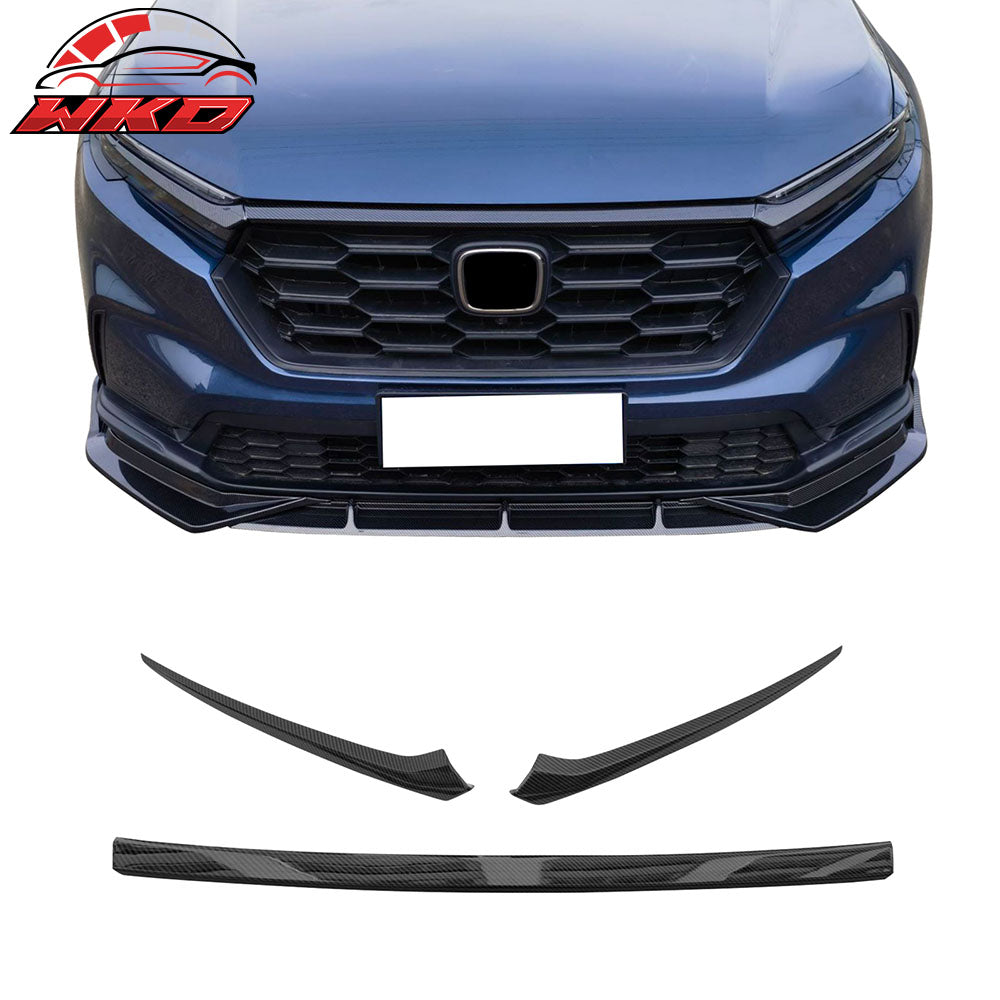 Fits 23-26 Honda CR-V 4-Door OE Front Grille Cover Trim ABS - Carbon Fiber Print