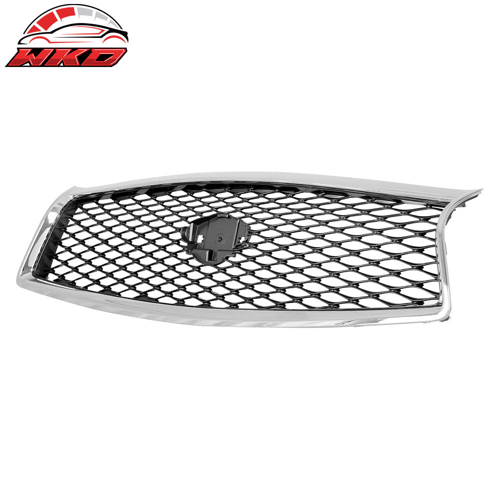 Fits 14-17 Infiniti Q50 OE Style Front Mesh Upper Grille Hood Grill Cover ABS