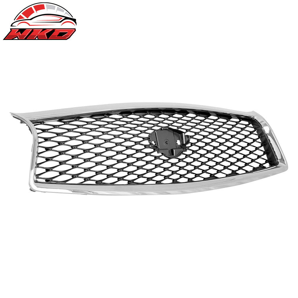 Fits 14-17 Infiniti Q50 OE Style Front Mesh Upper Grille Hood Grill Cover ABS