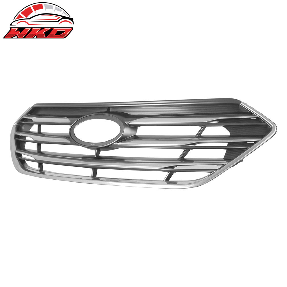 Fits 17-18 Hyundai Santa Fe Sport Front Bumper Upper Grille Cover ABS - OE Style