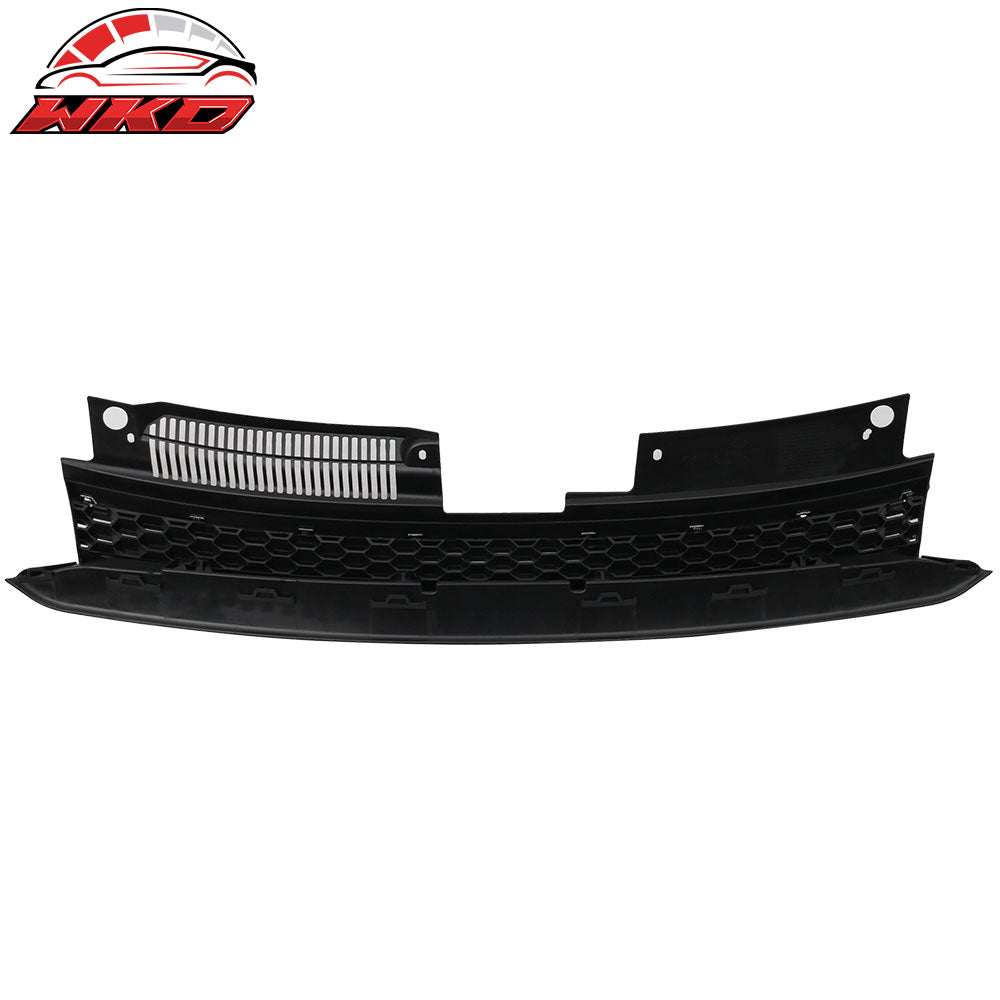Fits 10-14 VW Golf 6 MK6 GTI Style Front High Bar Black Chrome Trim Grille - ABS
