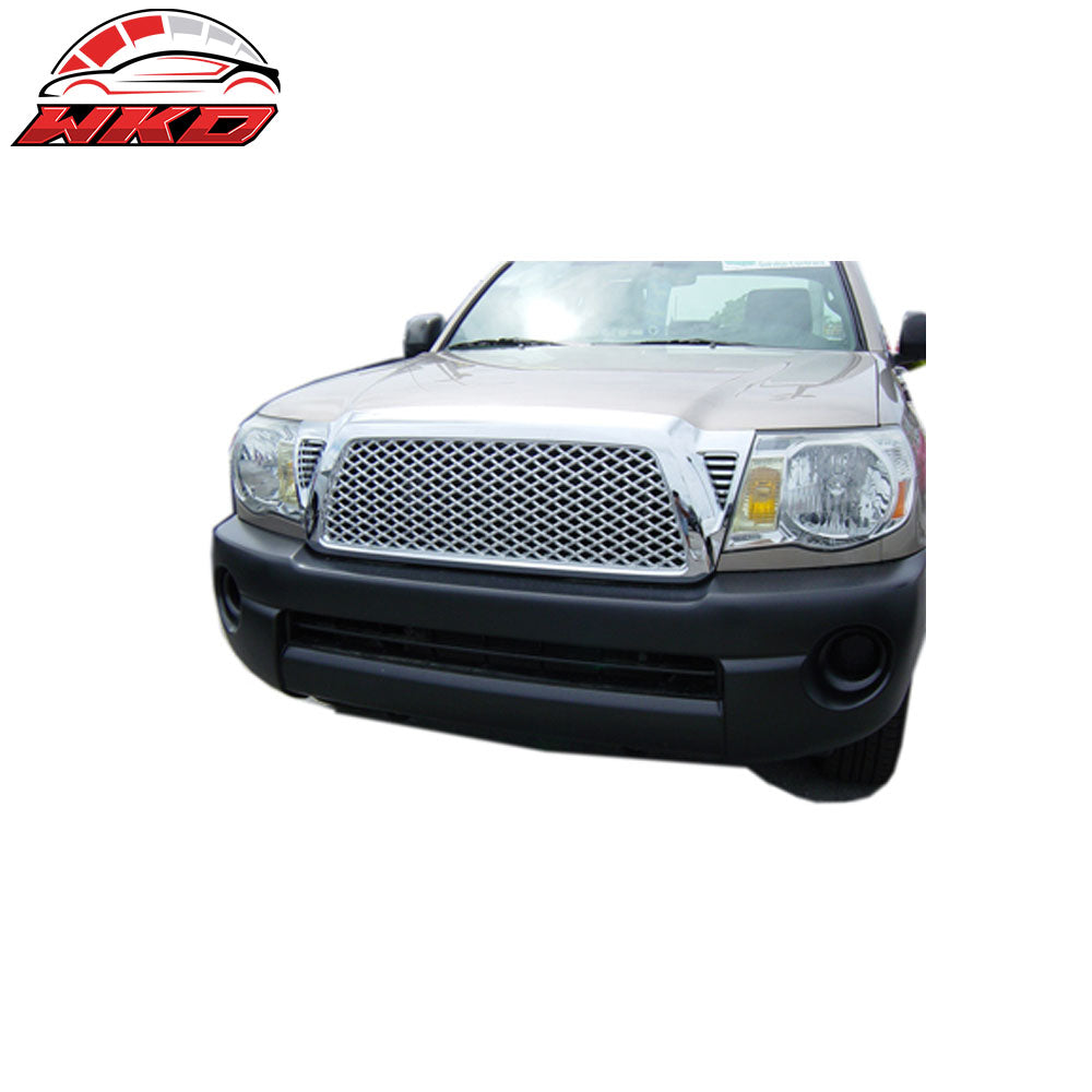 Fits 05-11 Tacoma Chrome Replacement Front Hood Bumper Mesh Grill Grille ABS