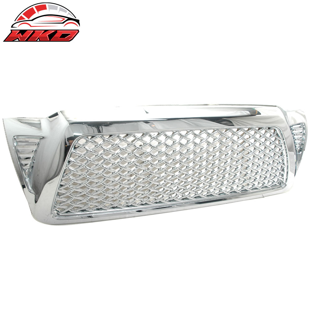 Fits 05-11 Tacoma Chrome Replacement Front Hood Bumper Mesh Grill Grille ABS