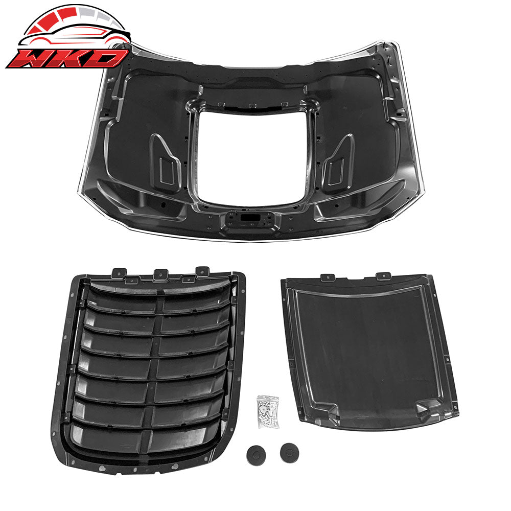 Fits 15-17 Ford Mustang GT500 Style Aluminum Front Hood Cover Air Vent Unpainted