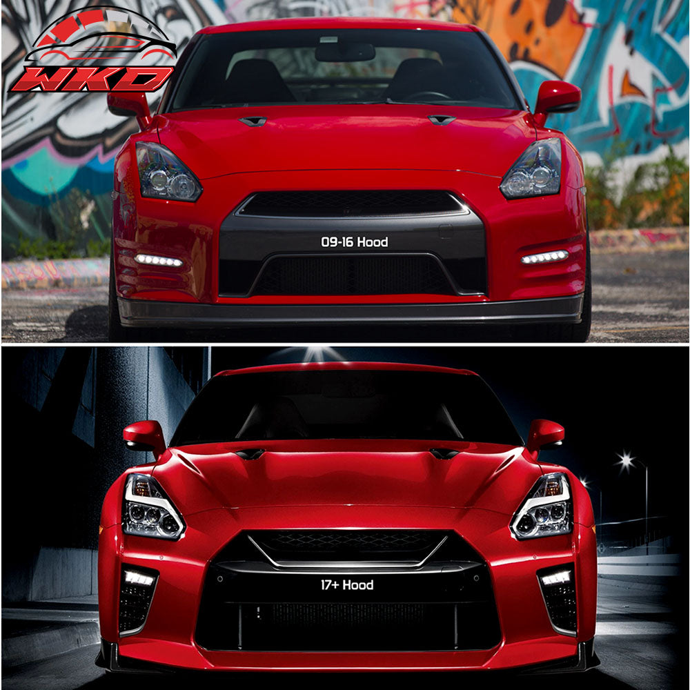 Fits 09-24 Nissan R35 GTR Facelift Style (17+) Front Hood Replacement - Aluminum