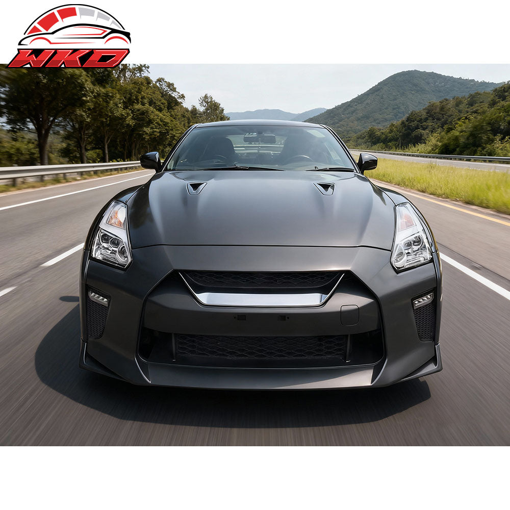 Fits 09-24 Nissan R35 GTR Facelift Style (17+) Front Hood Replacement - Aluminum