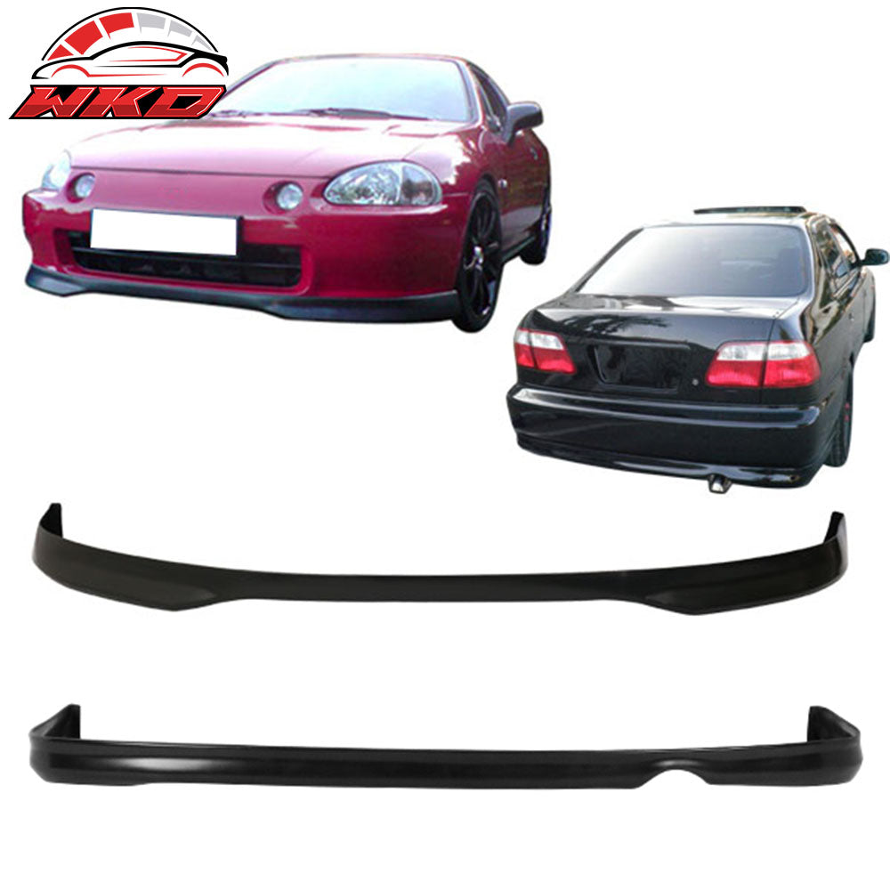 Fits Honda Civic 96-98 Coupe Sedan T-R Style Front + Rear Bumper Lip Spoiler PP