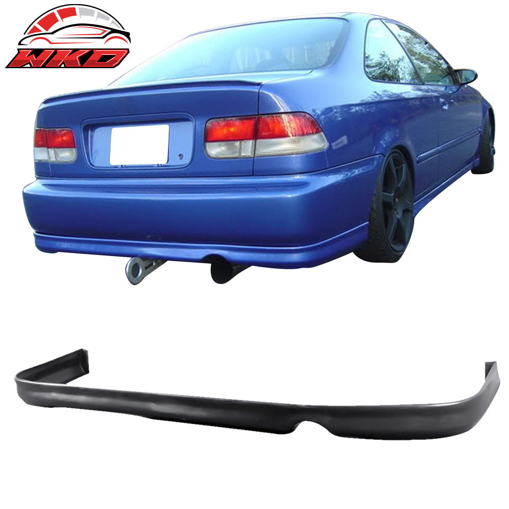 Fits 96-98 Honda Civic EK JDM JUN Style Front Bumper Lip + Rear Bumper Lip PU