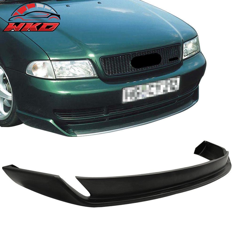 Fits 96-01 Audi A4 B5 Type-on Style Front Bumper Lip Spoiler Unpainted Black PU