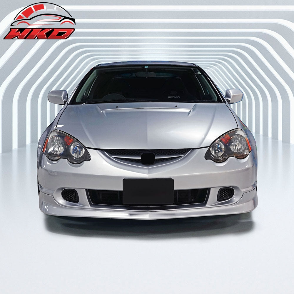 Fits 02-04 Acura RSX DC5 TR Style Front Bumper Lip Spoiler Unpainted Black PU
