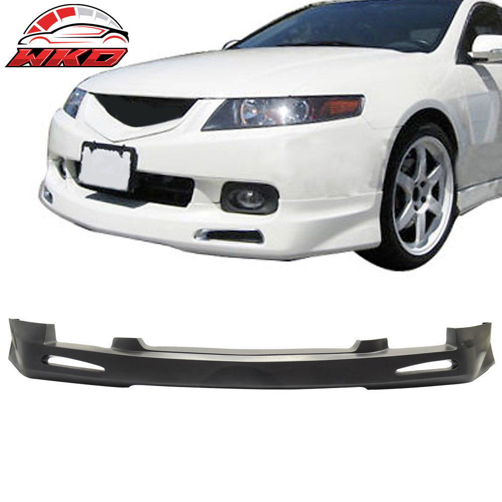 Fits 04-05 Acura TSX JDM Style Front Bumper Lip Spoiler Unpainted Black PU