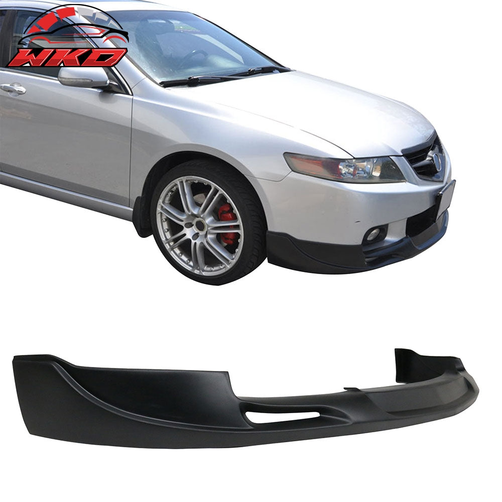 Fits 04-05 Acura TSX Mugen Style Front Bumper Lip Spoiler Unpainted Black PU