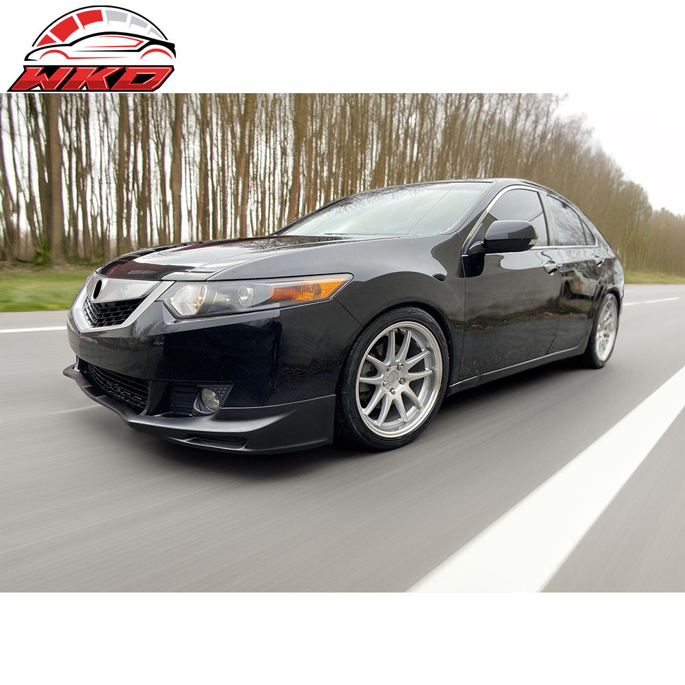 Fits 09-10 Acura TSX CU1 JDM S Style Front Bumper Lip Spoiler PU Unpainted Kit
