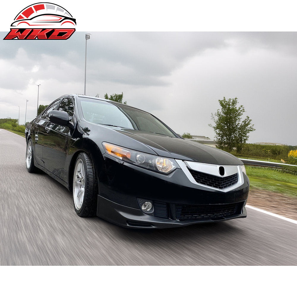 Fits 09-10 Acura TSX CU1 JDM S Style Front Bumper Lip Spoiler PU Unpainted Kit