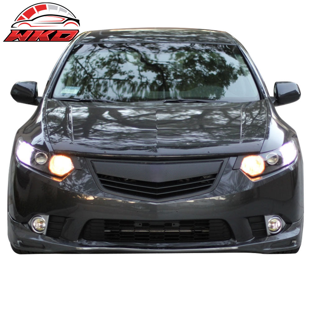 Fits 11-14 Acura TSX Unpainted Black Front Lower Bumper Lip Spoiler Bodykit PU