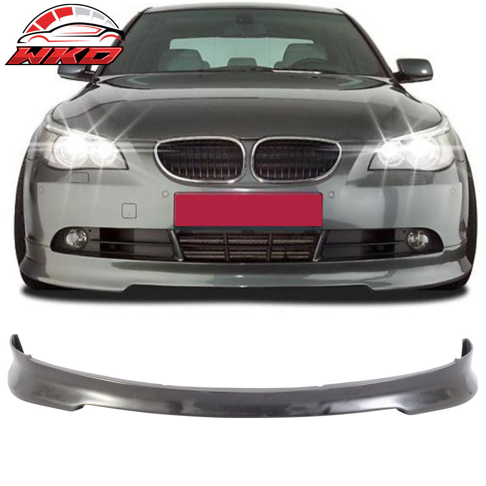 Fits 04-07 BMW E60 5 Series C Style Front Bumper Lip Spoiler Unpainted Black PU