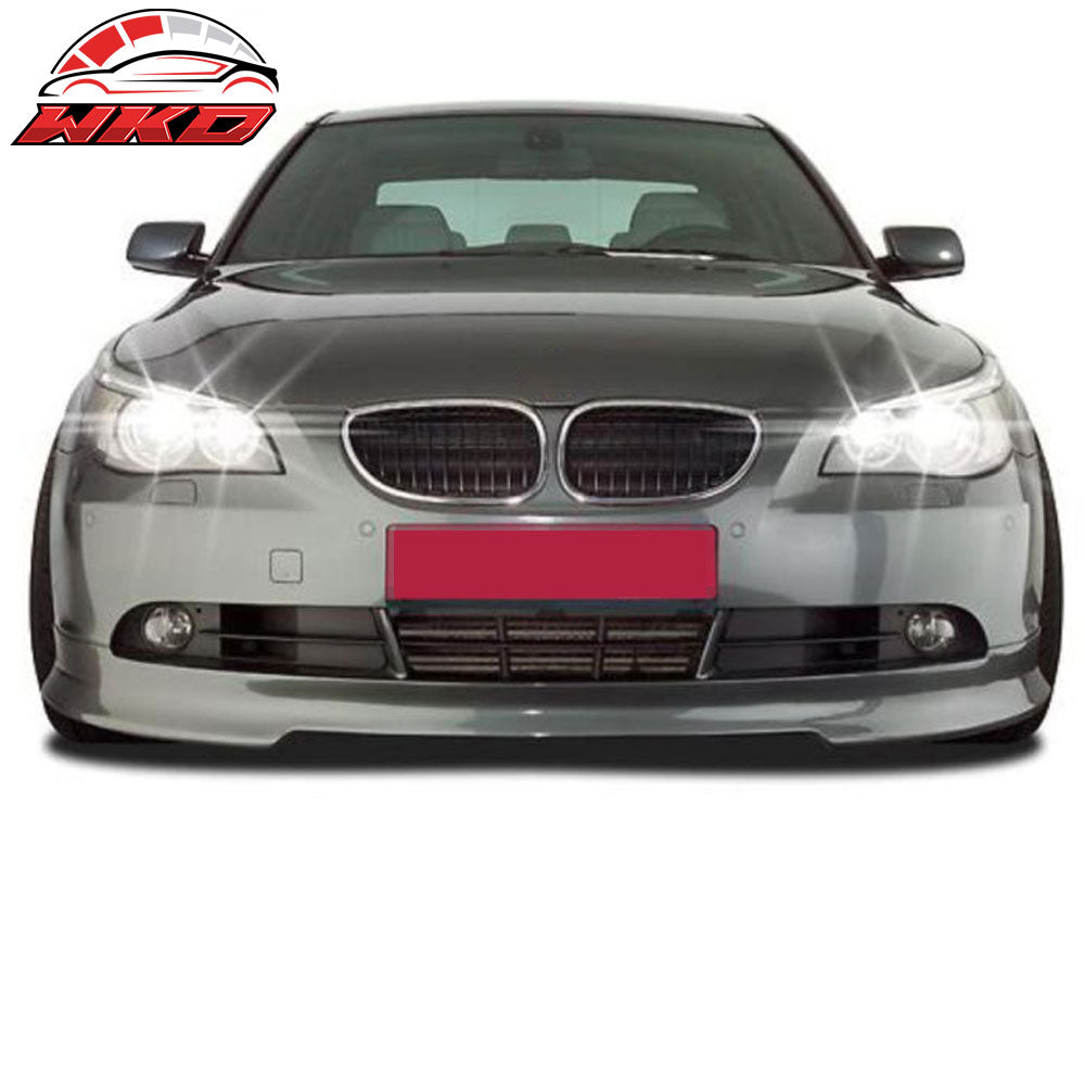 Fits 04-07 BMW E60 5 Series C Style Front Bumper Lip Spoiler Unpainted Black PU