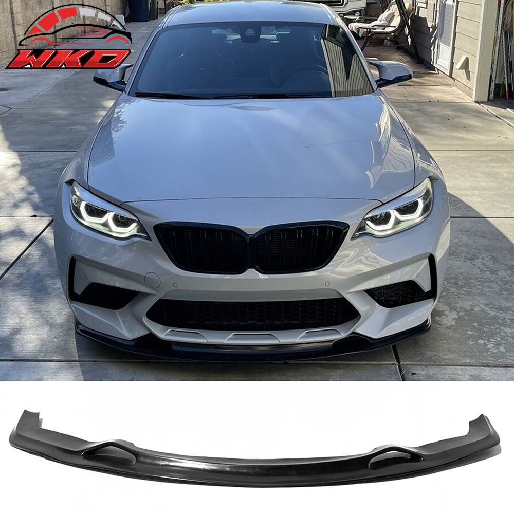 Fit 16-18 BMW F87 M2 Base MTC Style Front Bumper Lip Splitter Unpainted Black PU