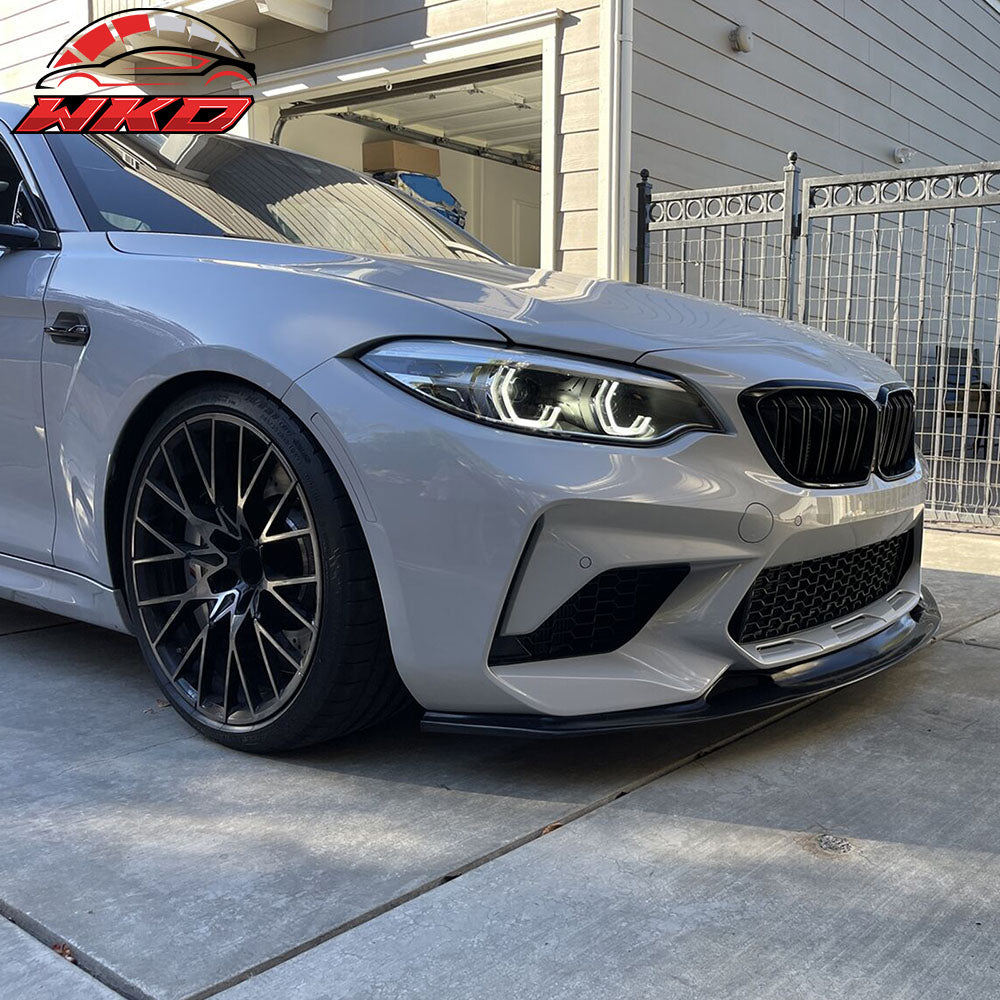 Fit 16-18 BMW F87 M2 Base MTC Style Front Bumper Lip Splitter Unpainted Black PU