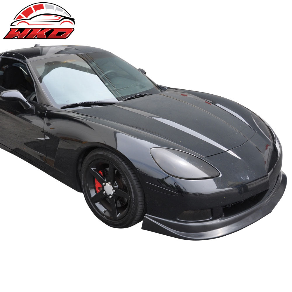 Fits 05-13 Chevrolet Corvette C6 Base ZRL Style Front Bumper Lip PU Unpainted