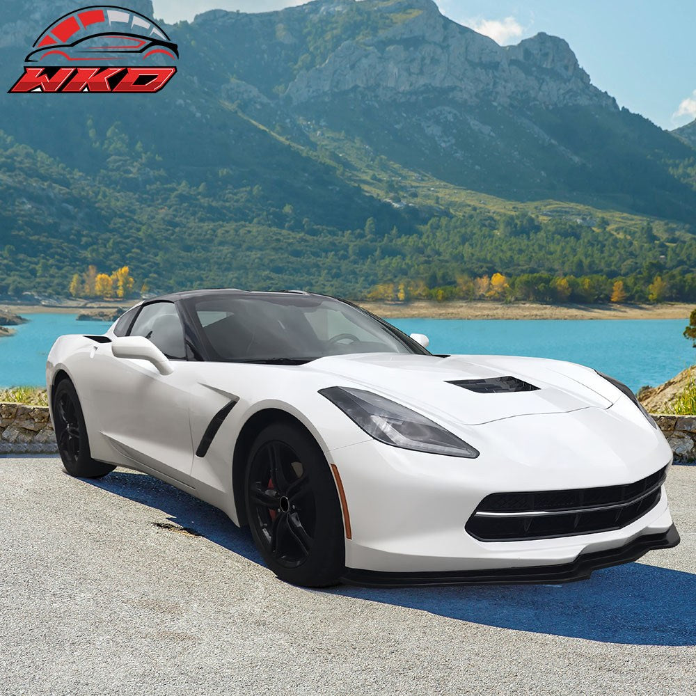 Fits 14-19 Chevrolet Corvette C7 ST Stingray Style Front Bumper Lip Spoiler PU