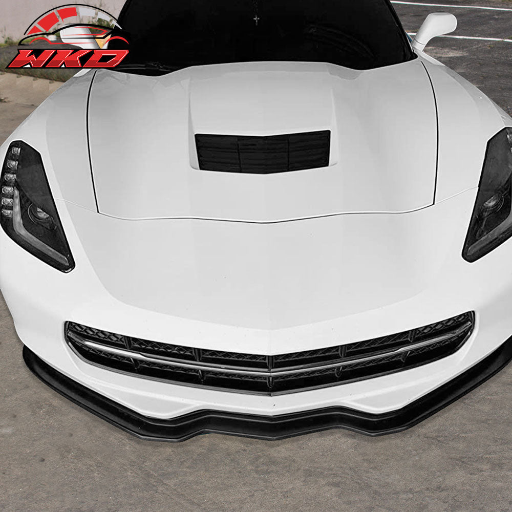 Fits 14-19 Chevrolet Corvette C7 ST Stingray Style Front Bumper Lip Spoiler PU