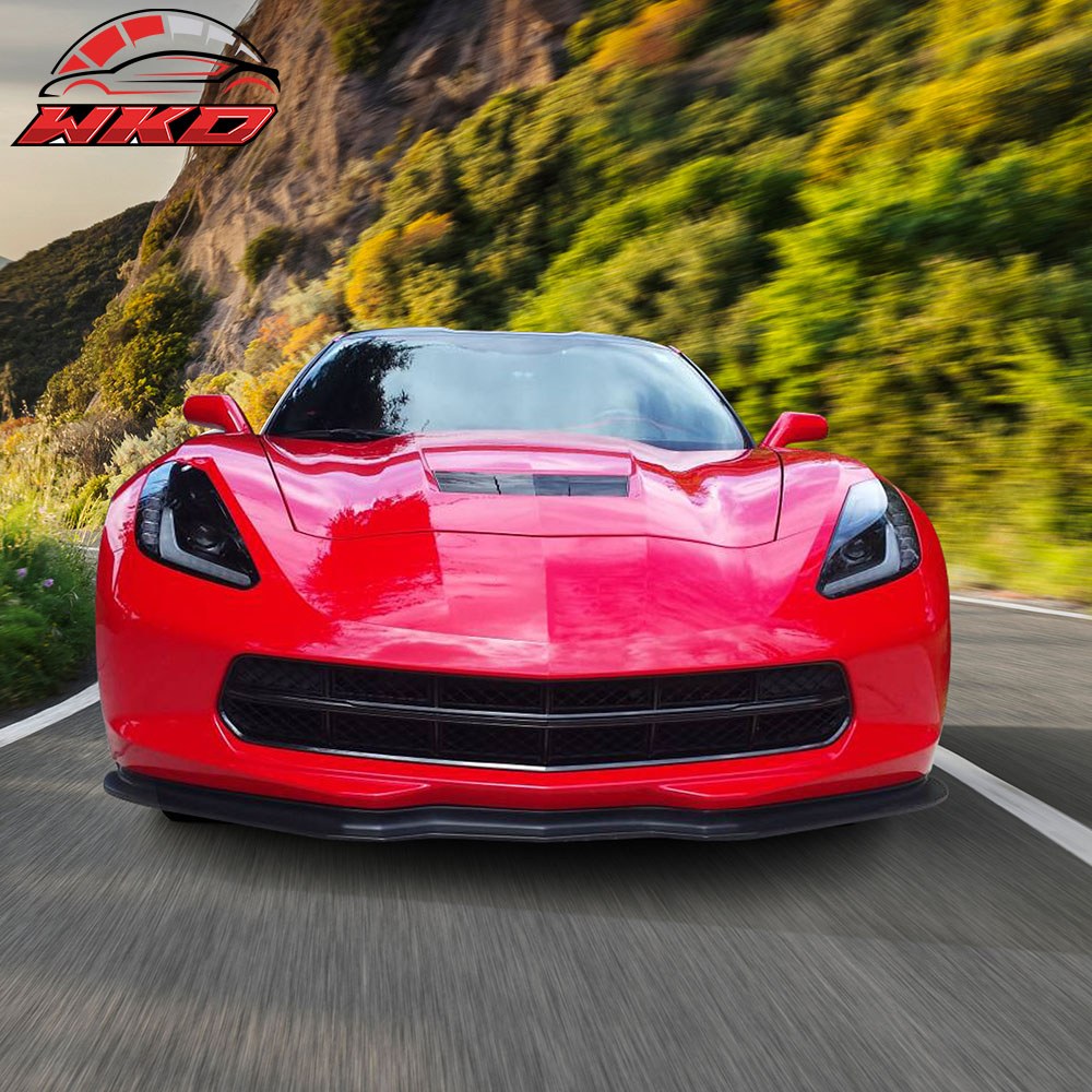 Fits 14-19 Chevrolet Corvette C7 ST Stingray Style Front Bumper Lip Spoiler PU