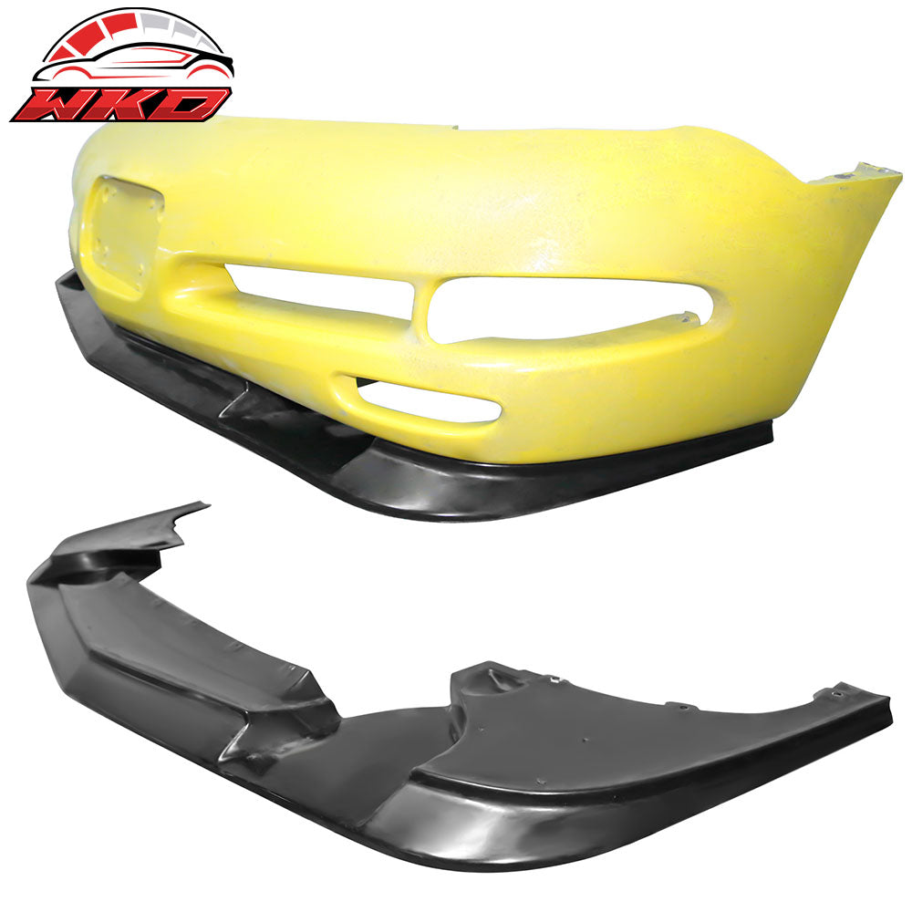 Fits 97-04 Chevy Corvette C5 ZR1 V2 Style Front Bumper Lip Spoiler Splitter PU