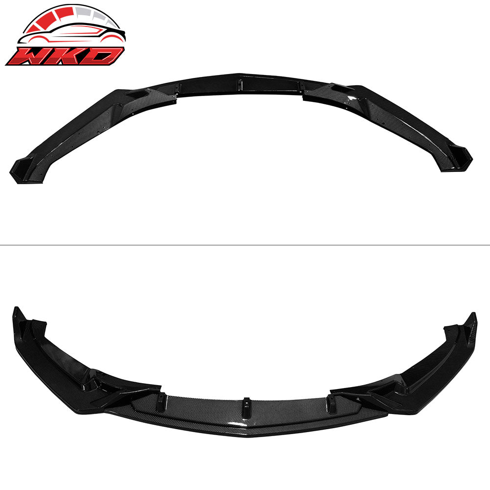 Fits 25-26 Cadillac CT5 Luxury Carbon Fiber Print Front Bumper Lip Spoiler 3PC