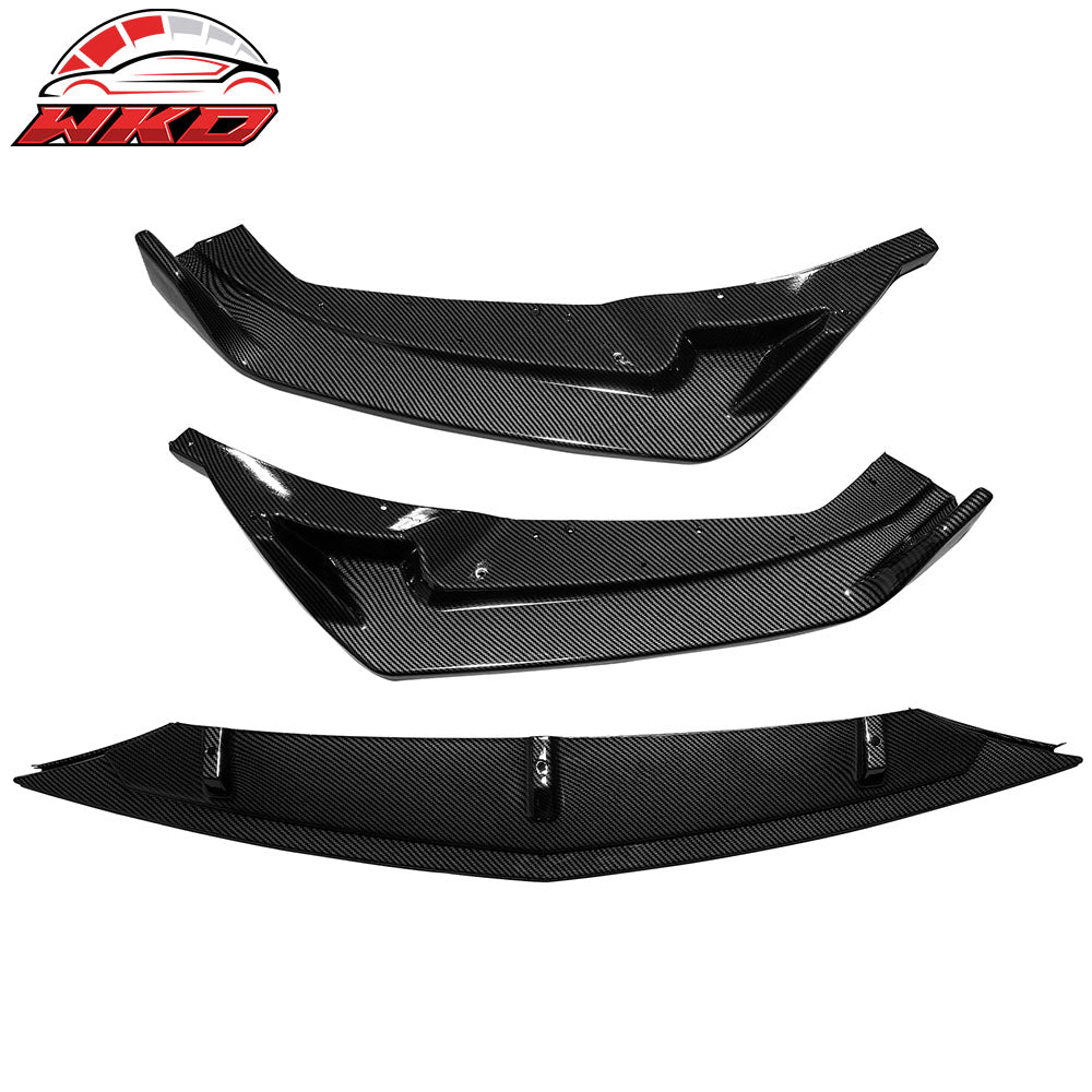Fits 25-26 Cadillac CT5 Luxury Carbon Fiber Print Front Bumper Lip Spoiler 3PC