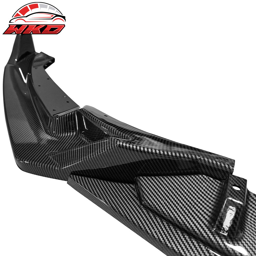 Fits 25-26 Cadillac CT5 Luxury Carbon Fiber Print Front Bumper Lip Spoiler 3PC
