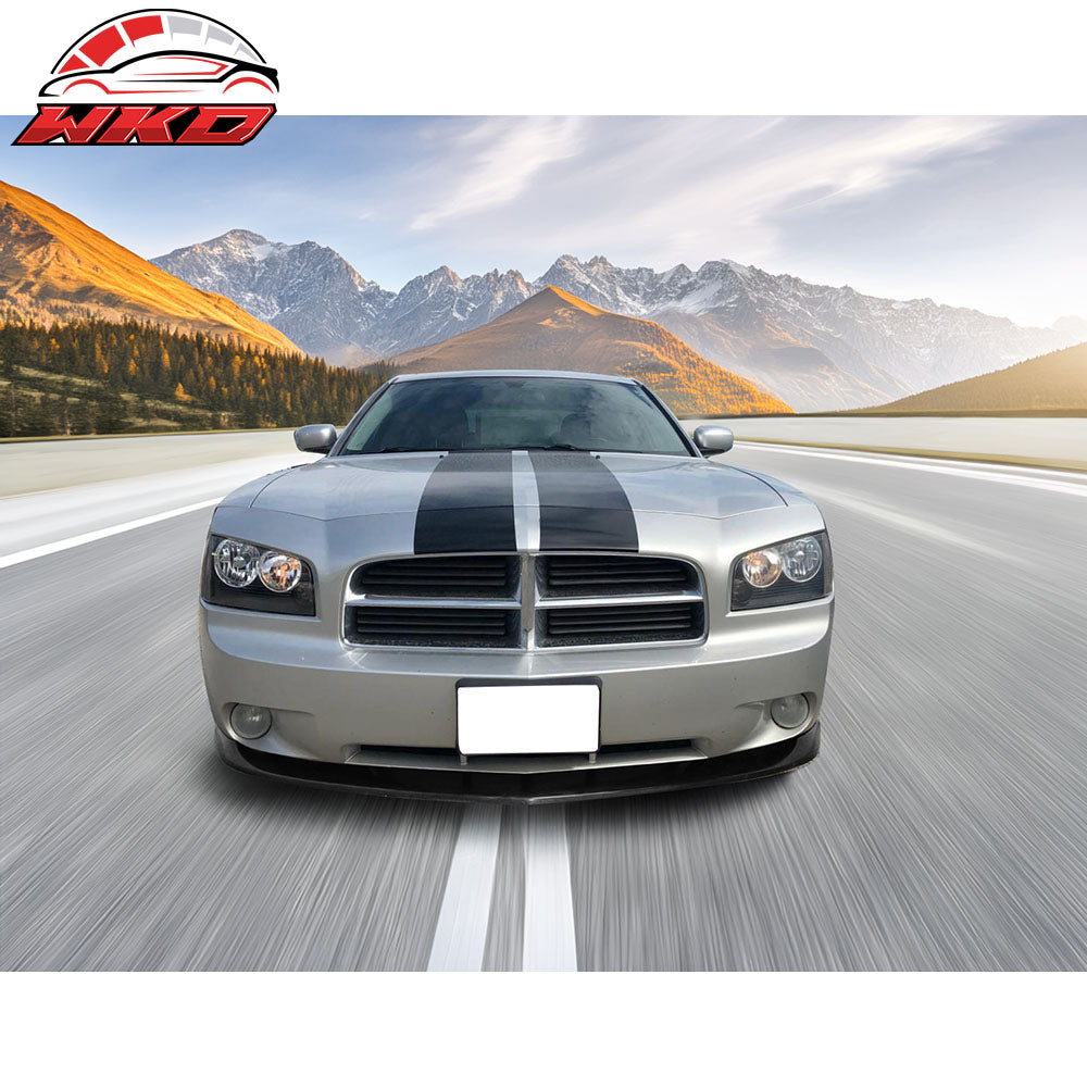 Fits 06-10 Dodge Charger IKON V2 Style PU Front Bumper Lip Splitter Unpainted