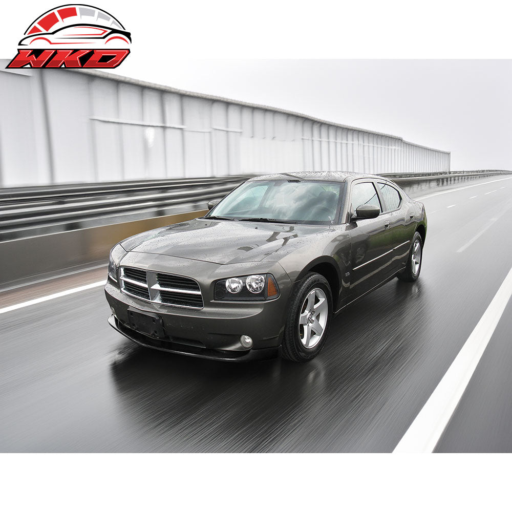 Fits 06-10 Dodge Charger IKON V2 Style PU Front Bumper Lip Splitter Unpainted