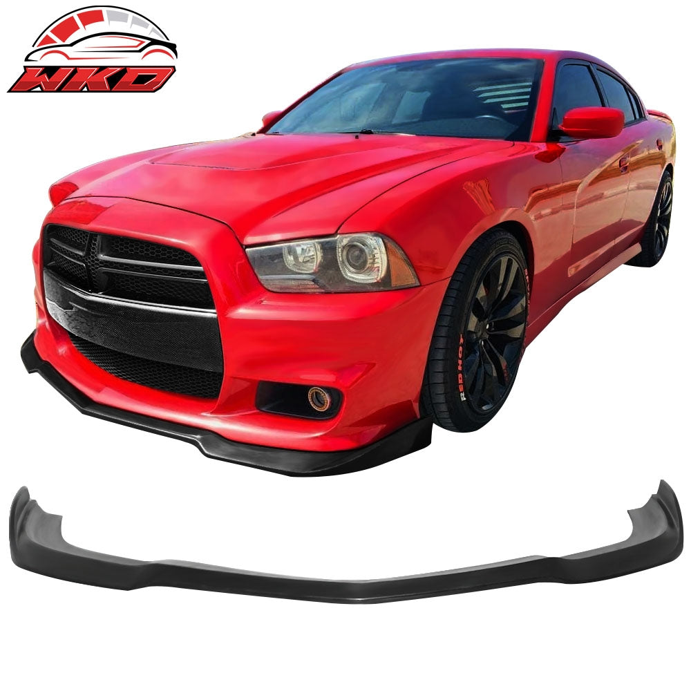 2012-14 Dodge Charger SRT IKON Style Front Bumper Lip Spoiler Unpainted PU | Wholesale