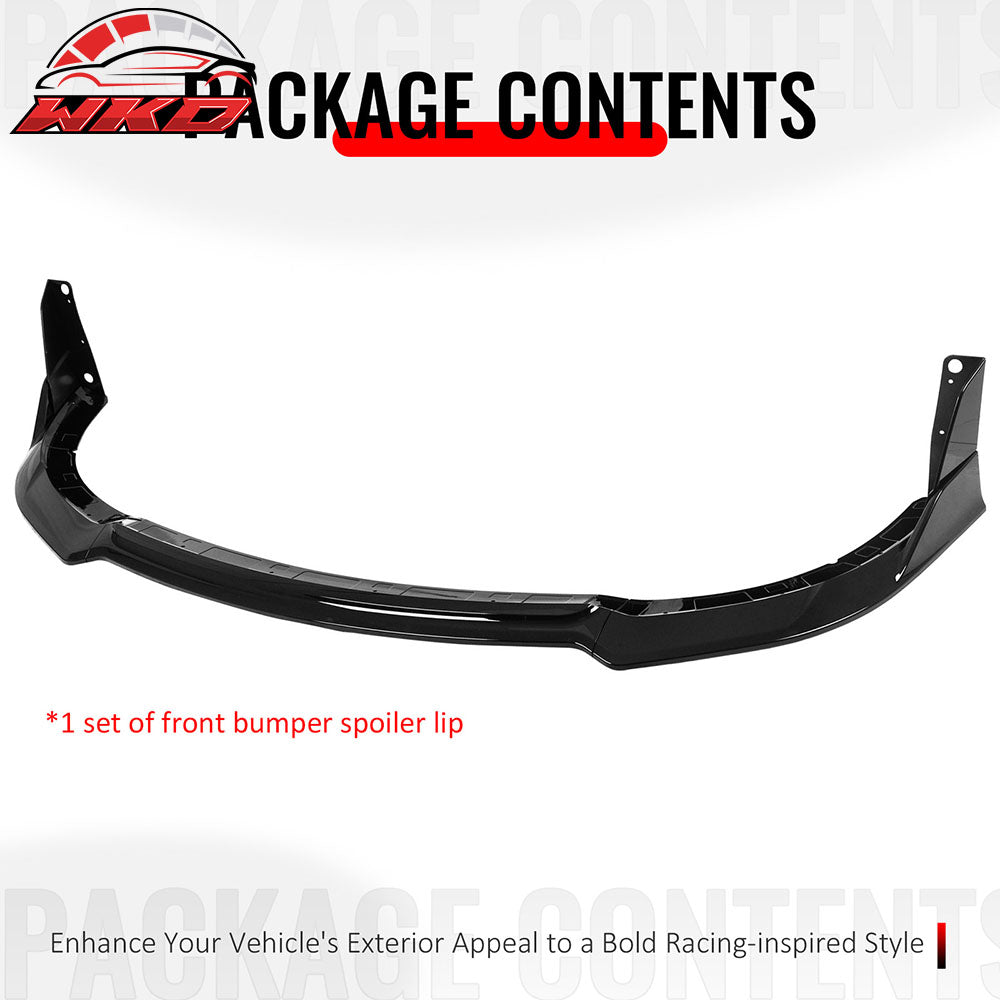 Fits 15-23 Dodge Charger SRT V4 B Style ABS Front Bumper Lip Gloss Black 5PCS