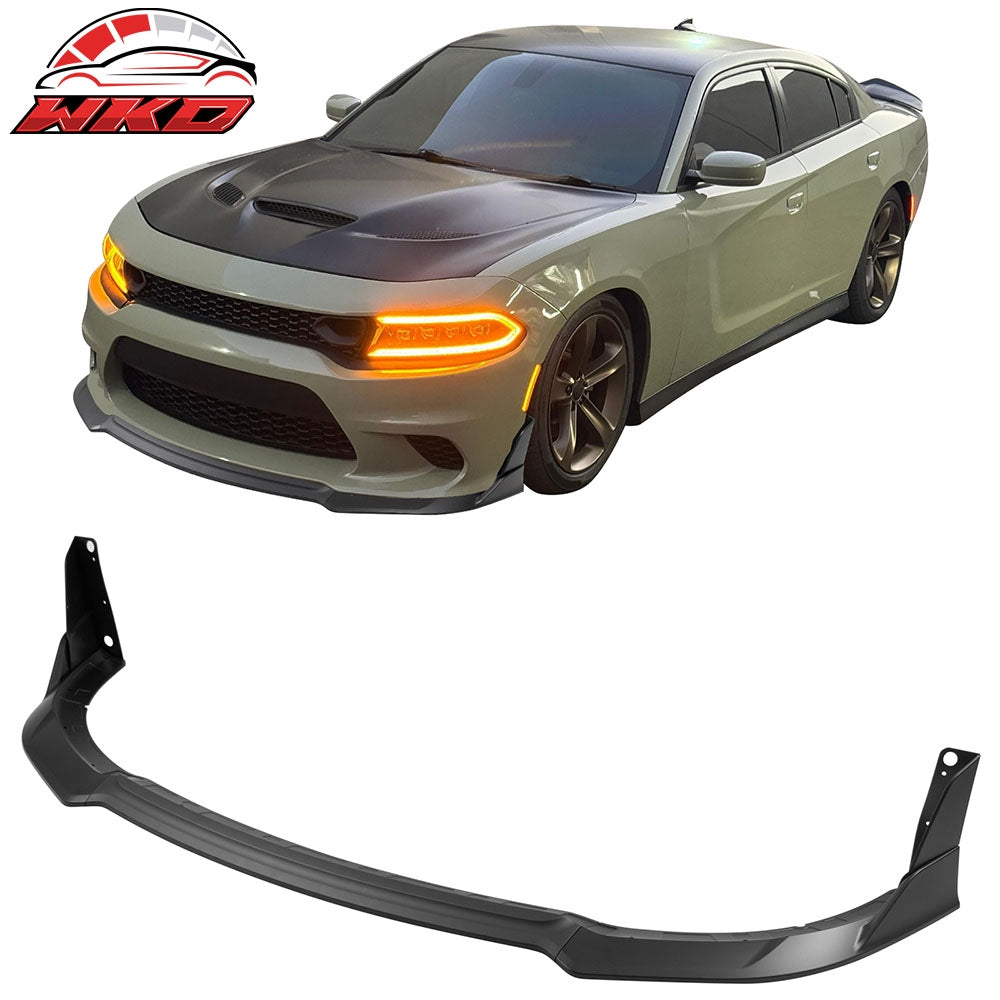 2015-23 Dodge Charger SRT V4 B Style ABS Front Bumper Lip Matte Black 5PCS | Wholesale