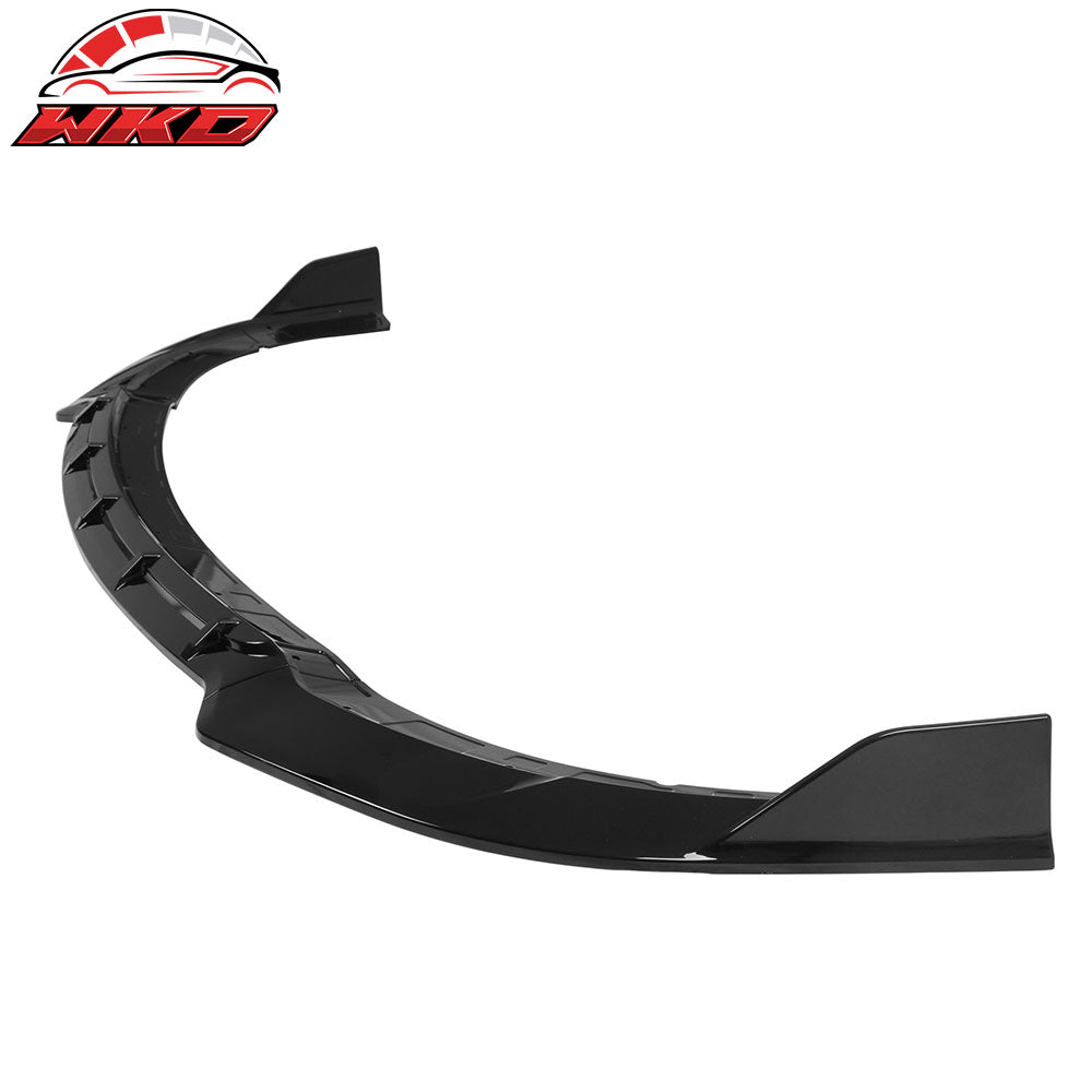 Fits 15-23 Dodge Charger SRT V5 A Style ABS Front Bumper Lip Gloss Black 3PCS