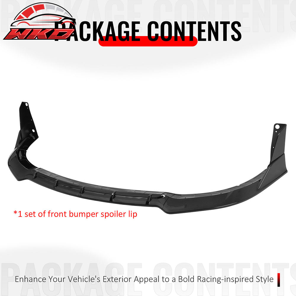 Fits 15-23 Dodge Charger SRT V5 B Style ABS Front Bumper Lip Gloss Black 5PCS