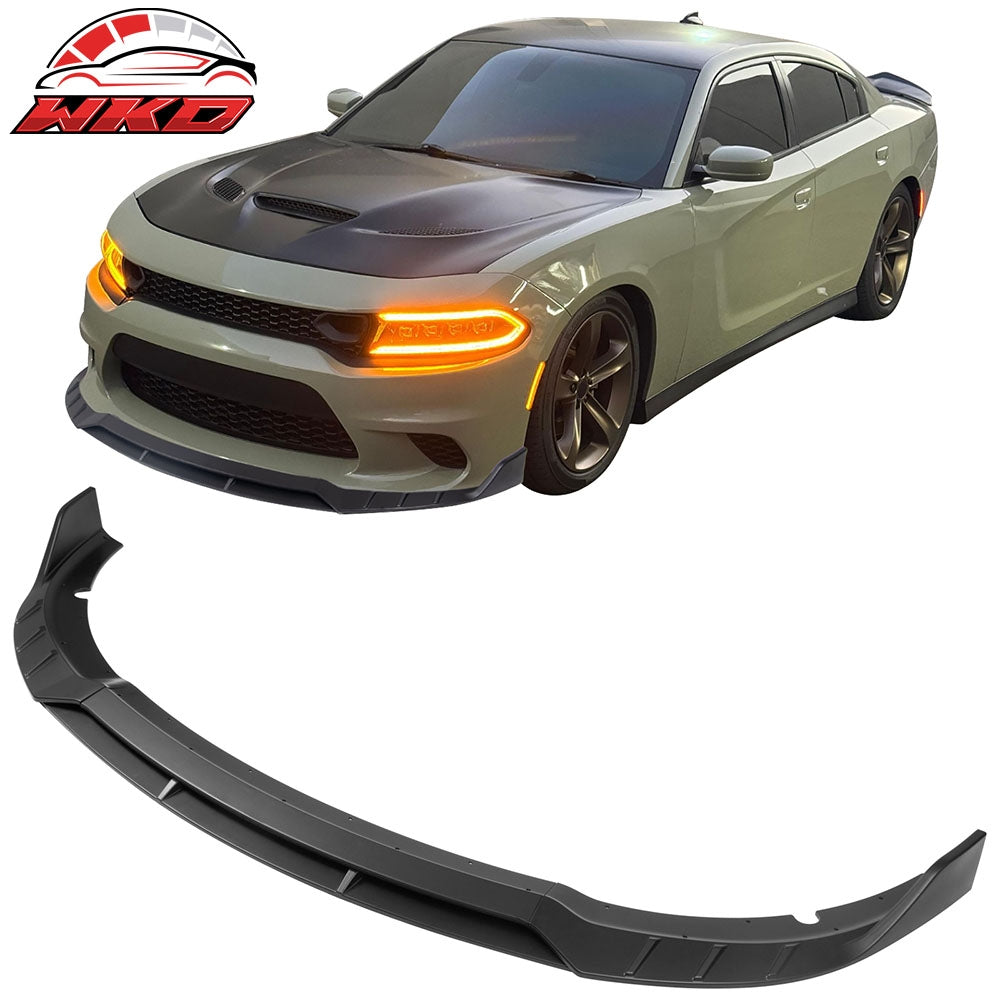 2015-23 Dodge Charger SRT V6 B Style ABS Front Bumper Lip Matte Black 4PCS | Wholesale