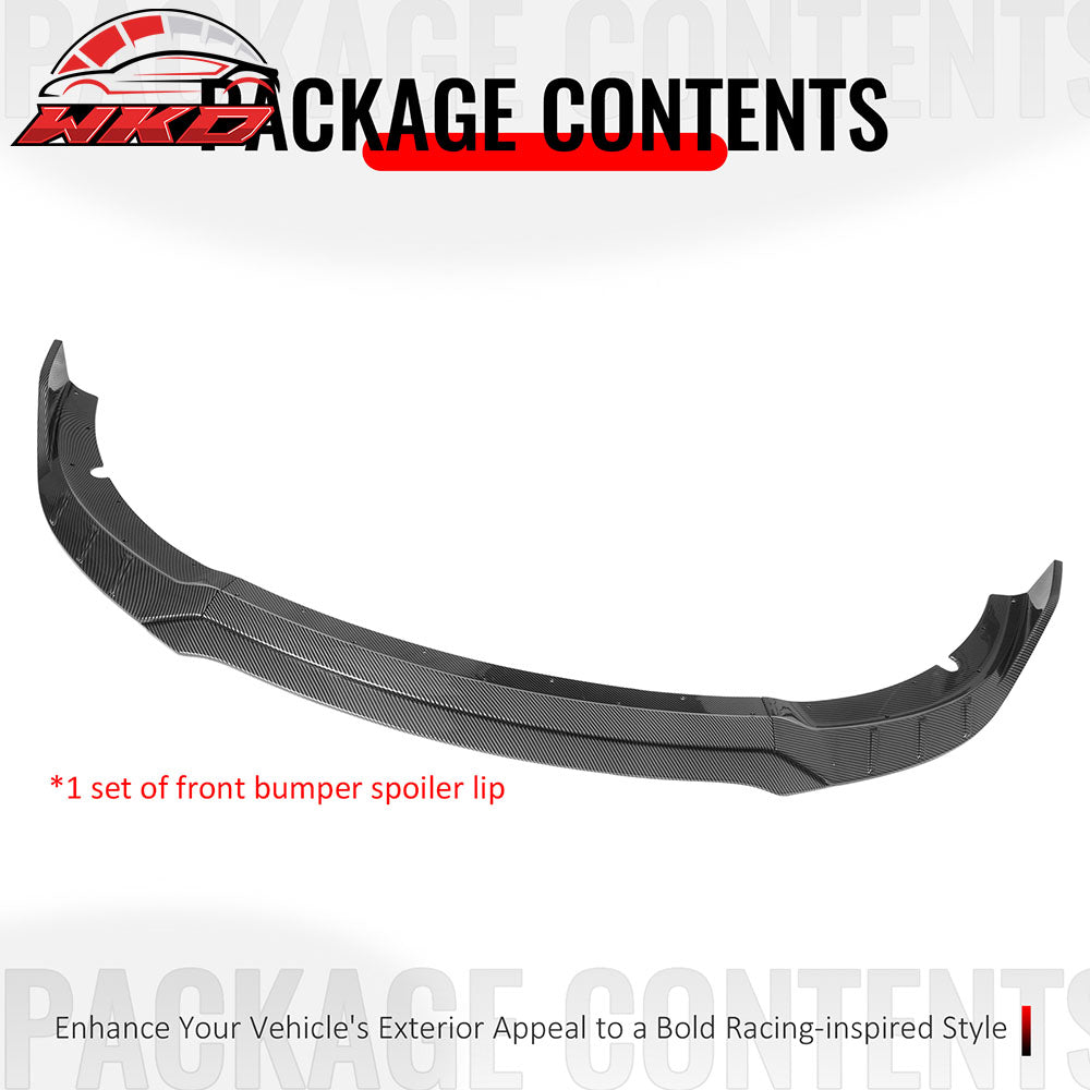 Fits 15-23 Charger SRT V6 C Style ABS Front Bumper Lip Carbon Fiber Print 4PCS