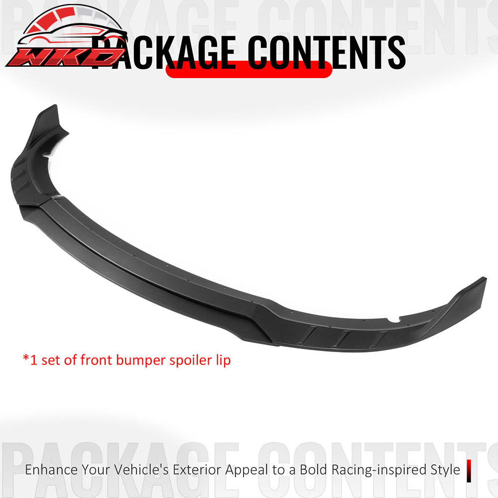 Fits 15-23 Dodge Charger SRT V6 C Style ABS Front Bumper Lip Matte Black 4PCS