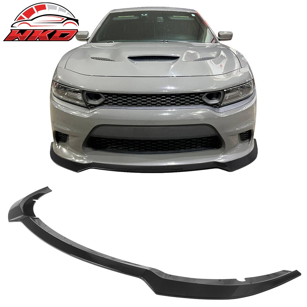 2015-23 Dodge Charger SRT V7 A Style ABS Front Bumper Lip Gloss Black 3PCS | Wholesale