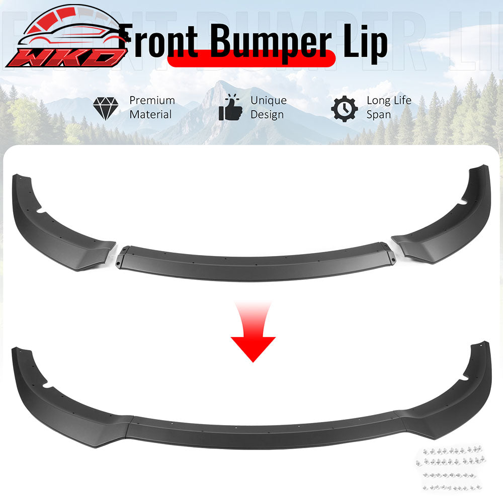 Fits 15-23 Dodge Charger SRT V7 A Style ABS Front Bumper Lip Matte Black 3PCS
