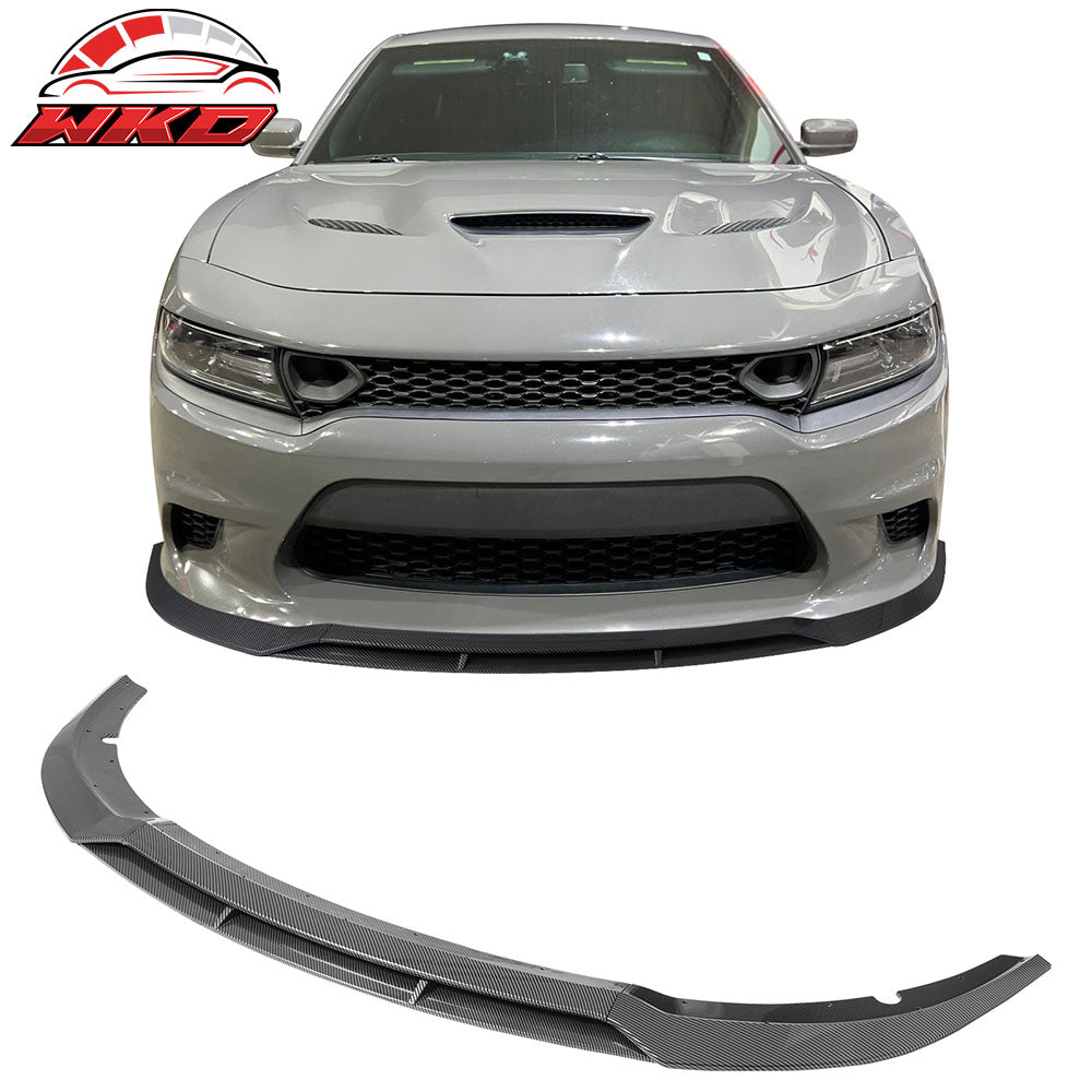 2015-23 Charger SRT V7 B Style ABS Front Bumper Lip Carbon Fiber Print 4PCS | Wholesale