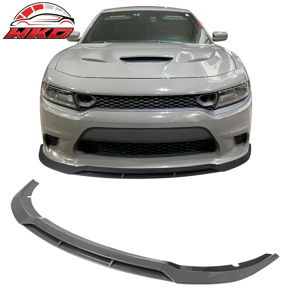 2015-23 Charger SRT V7 B Style ABS Front Bumper Lip Carbon Fiber Print 4PCS | Wholesale