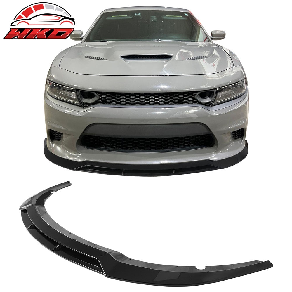 2015-23 Dodge Charger SRT V7 B Style ABS Front Bumper Lip Gloss Black 4PCS | Wholesale
