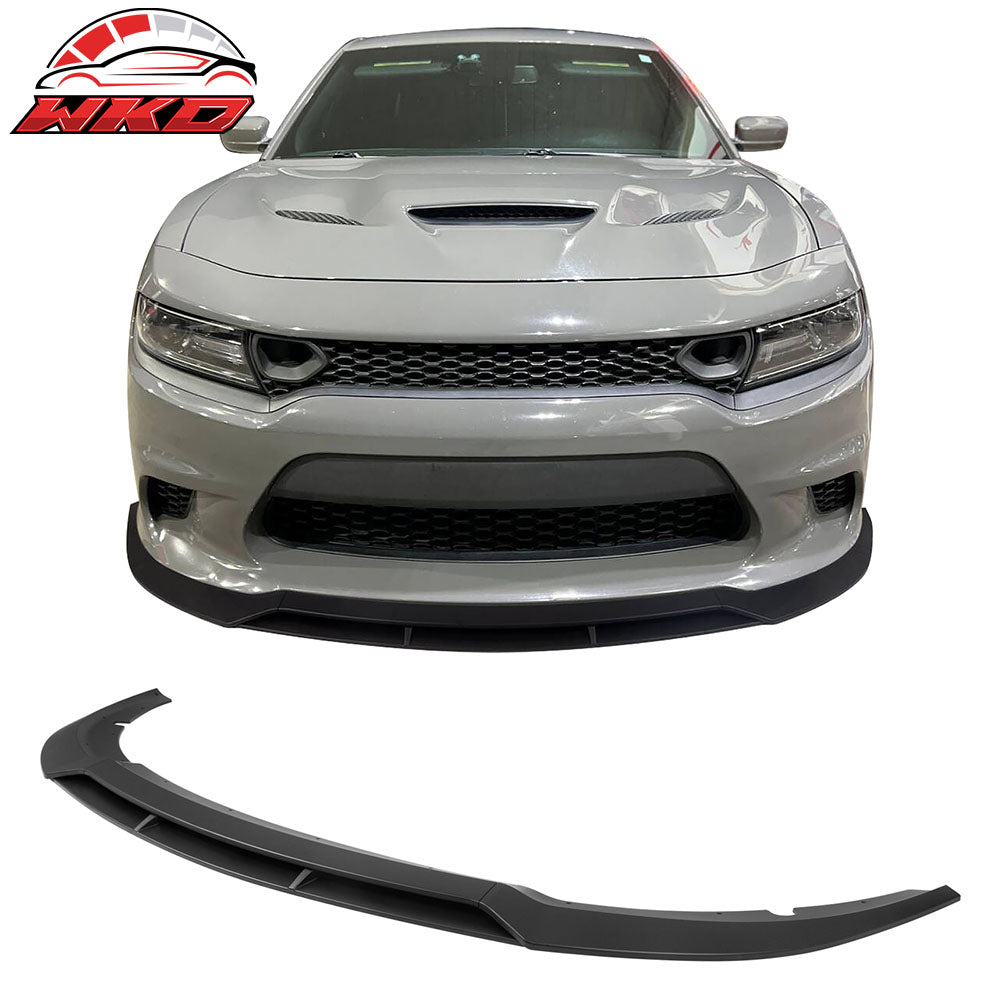 2015-23 Dodge Charger SRT V7 B Style ABS Front Bumper Lip Matte Black 4PCS | Wholesale